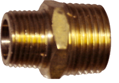 [159-X1216] 3/8" 1/2" NPT Male Nipple Brass