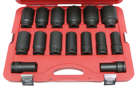 15 Piece 3/4 Inch Drive SAE Deep Impact Socket Set 3/4 Inch -2 Inch In Blow Mould Case