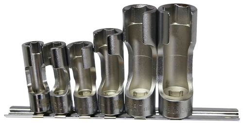 6 Piece 3/8 Inch Drive 6 point Injector Socket Set