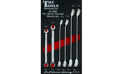 6 Piece Metric Flare Nut Wrench Set 8-19mm in EVA form