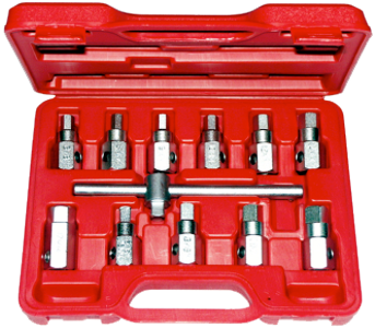 12 Piece Drain Plug Wrench Kit