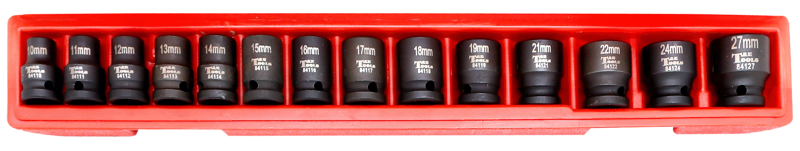 14 Piece  1/2" Drive 12 Point Metric Standard Impact Skt Set 38L