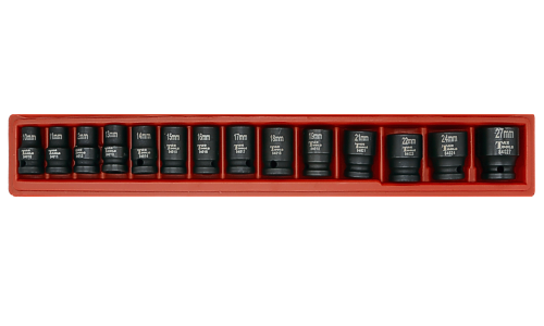 14 Piece 1/2 Inch Drive 6 Point Standard Metric Impact Socket Set 38L