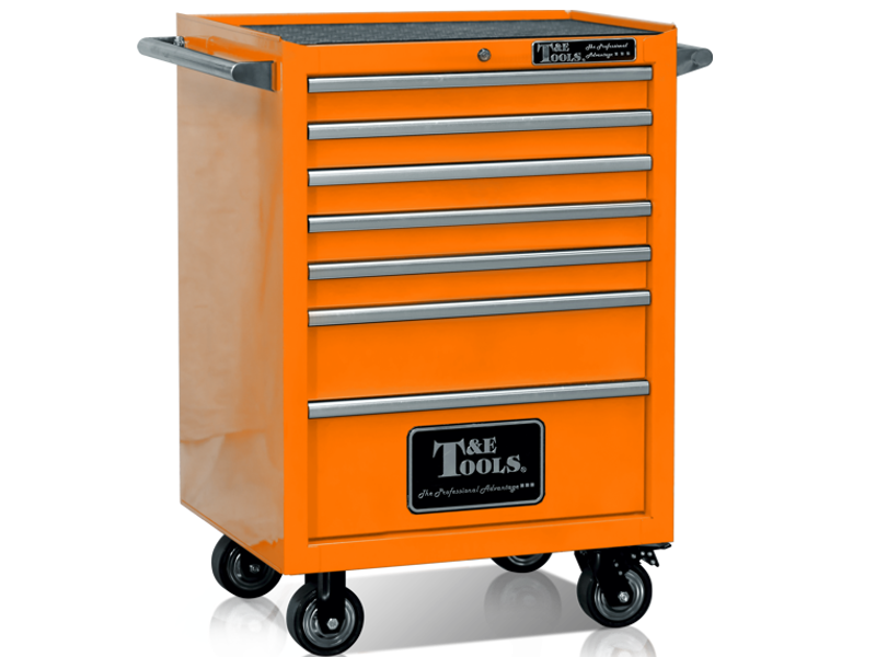  27" Godfather 7 Drawer Roller Cabinet - Orange