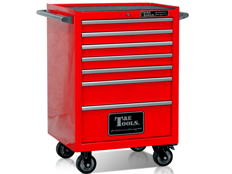 27"  Godfather 7 Drawer Roller Cabinet - Red