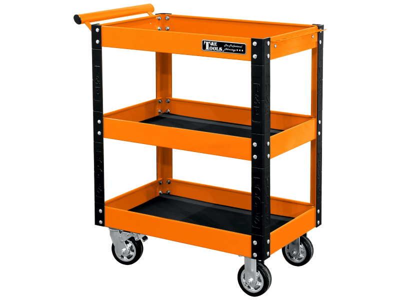 [59E-GF30OR] 30"  Heavy Duty 3 Level Utility Cart - Orange