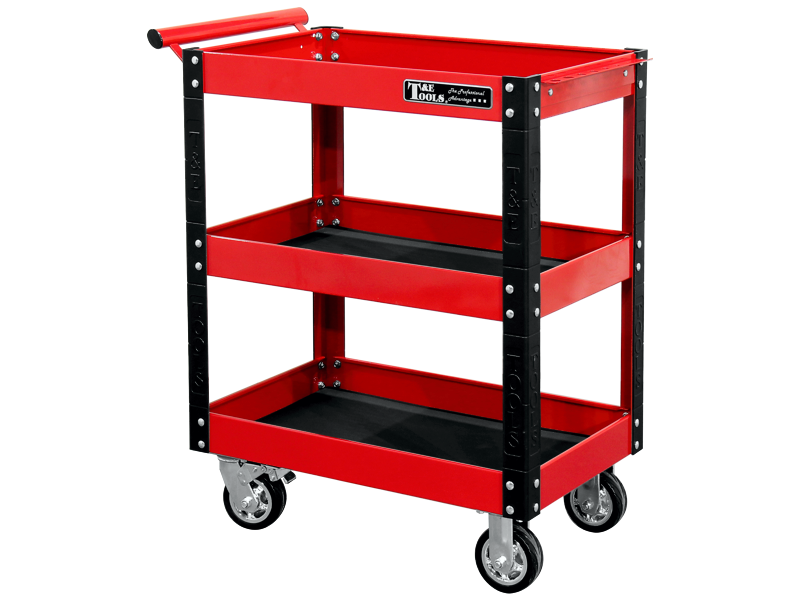 [59E-GF30RD]  30" Heavy Duty 3 Level Utility Cart - Red