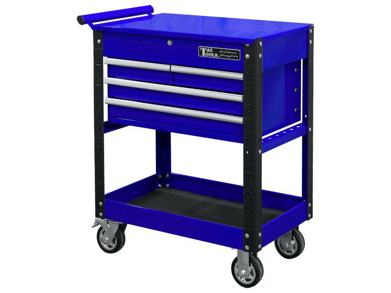  30" Heavy Duty 4 Drawer Utility Cart - Blue