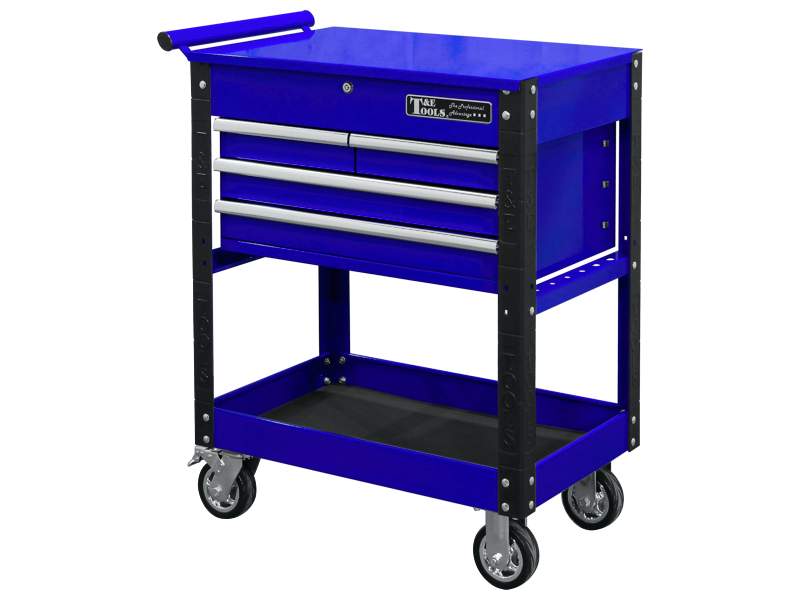 [59E-GF34BU] 30"  Heavy Duty 4 Drawer Utility Cart - Blue