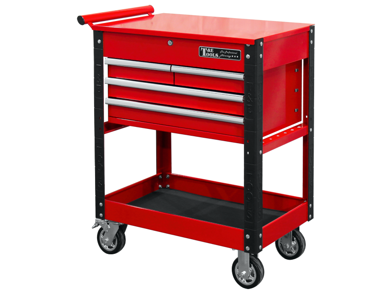  30" Heavy Duty 4 Drawer Utility Cart - Red