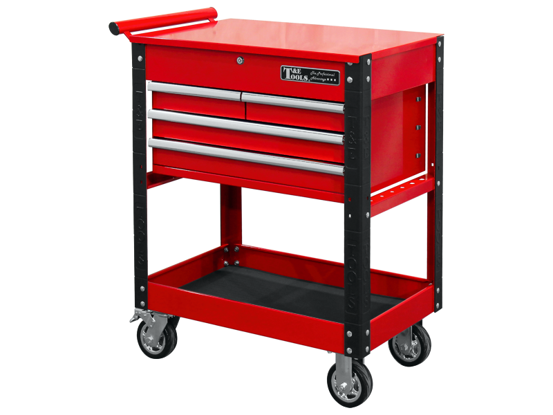 [59E-GF34RD] 30"  Heavy Duty 4 Drawer Utility Cart - Red