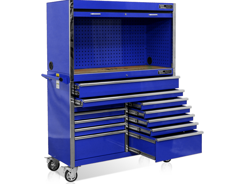  52" Tool Hutch & Cabinet Combo - Blue