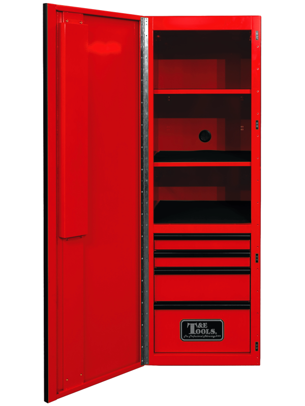 [59E-GF76L4RD] 76"  Godfather 4 Drawer Left Hand Side Cabinet - Red