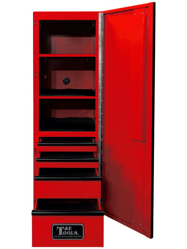 76"  Godfather 4 Drawer Right Hand Side Cabinet - Red
