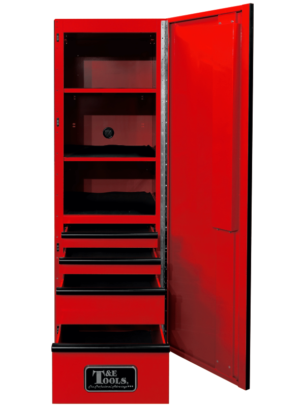  76" Godfather 4 Drawer Right Hand Side Cabinet - Red