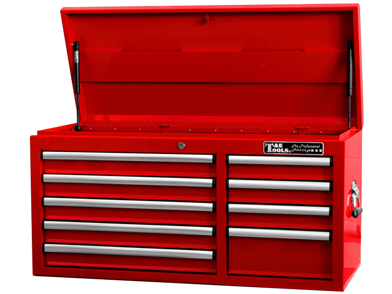  41" 9 Drawer Deep Top Chest- Red