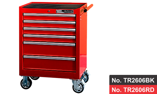  26" 6 Drawer Roller Cabinet- Red