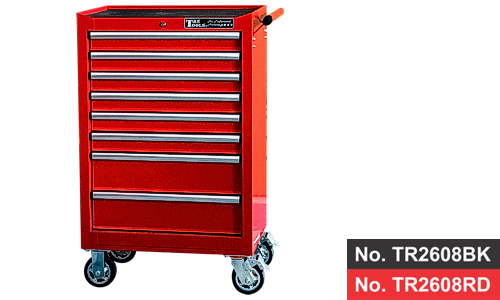 26" 8 Drawer Deep Roller Cabinet - Black