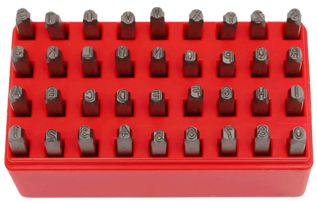5/32"(4mm) 36 Piece Number & Letter Punch Set
