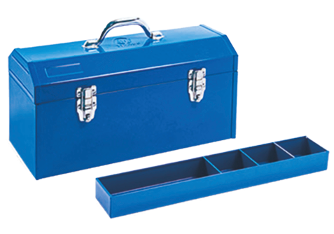 16.3/4" (426mm) Portable Metal Tool Box With Tote Tray