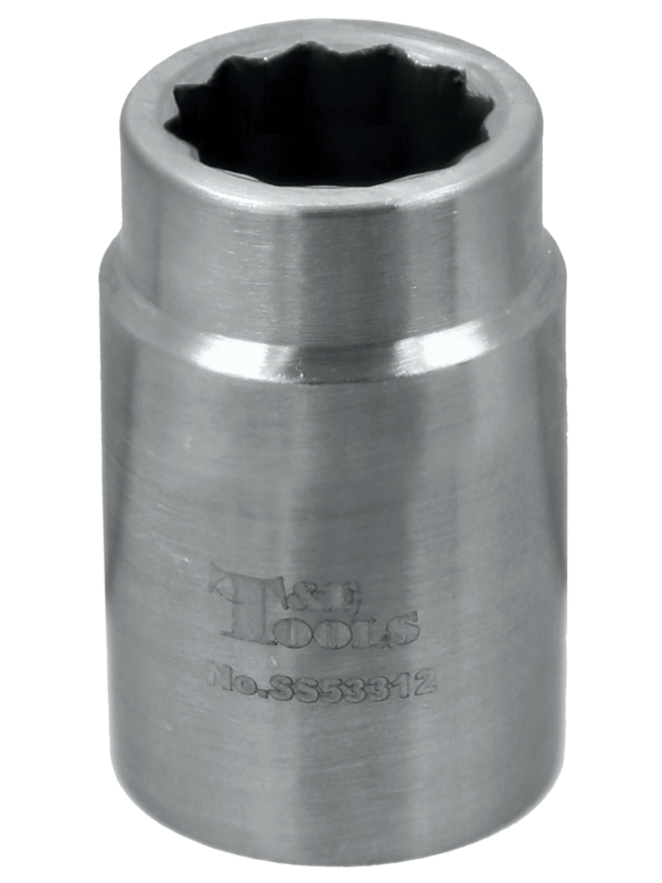 [59E-SS53312] Stainless Steel 12mm x 3/8" Drive 12 Point Socket 32L