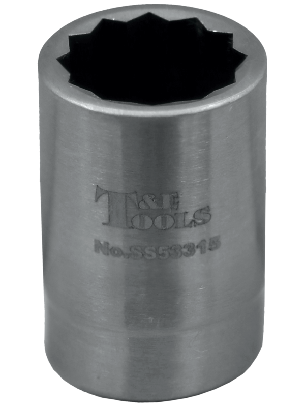 [59E-SS53315] Stainless Steel 15mm x 3/8" Drive 12 Point Socket 32L