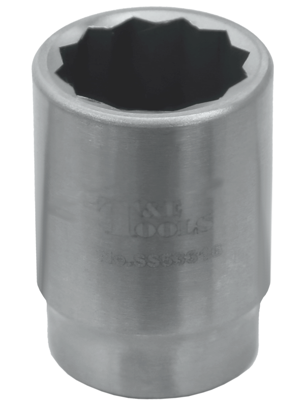 [59E-SS53316] Stainless Steel 16mm x 3/8" Drive 12 Point Socket 32L