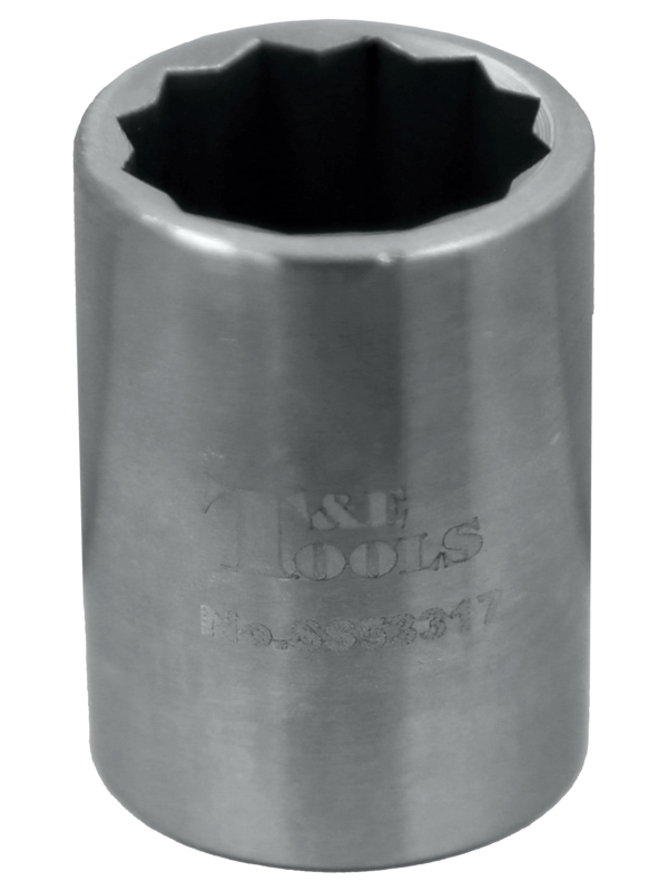 Stainless Steel 17mm x 3/8 Inch Drive 12 Point Socket 32L