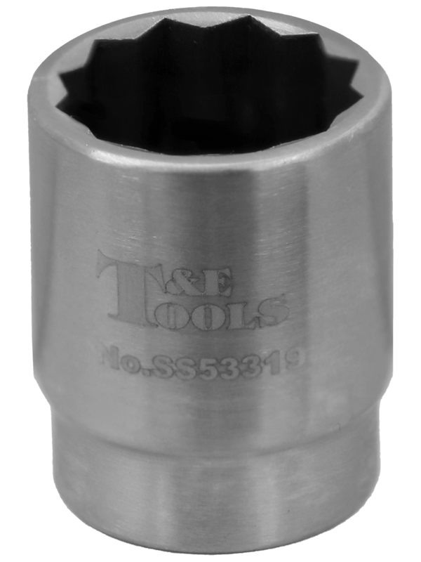 Stainless Steel 19mm x 3/8 Inch Drive 12 Point Socket 32L