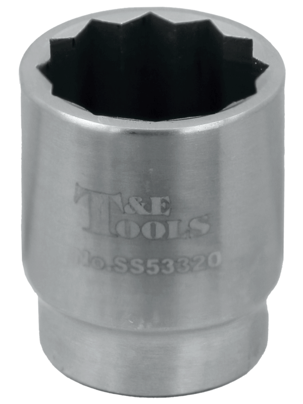 Stainless Steel 20mm x 3/8 Inch Drive 12 Point Socket 32L