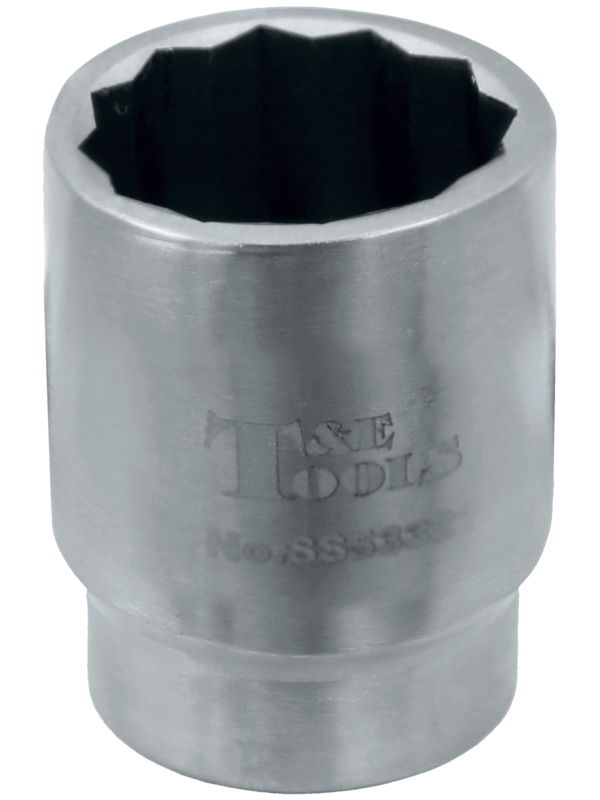 Stainless Steel 21mm x 3/8" Drive 12 Point Socket 32L