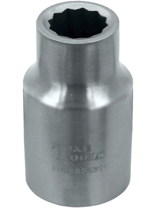 Stainless Steel 11mm x 1/2" Drive 12 Point Socket 40L