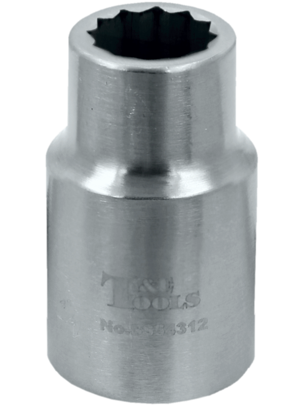 Stainless Steel 12mm x 1/2 Inch Drive 12 Point Socket 40L