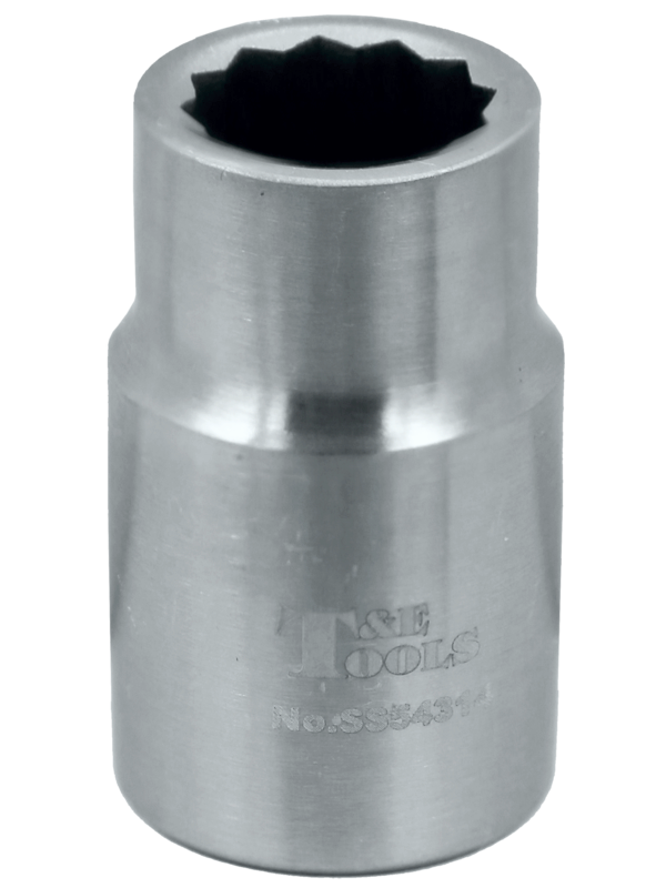 Stainless Steel 14mm x 1/2 Inch Drive 12 Point Socket 40L