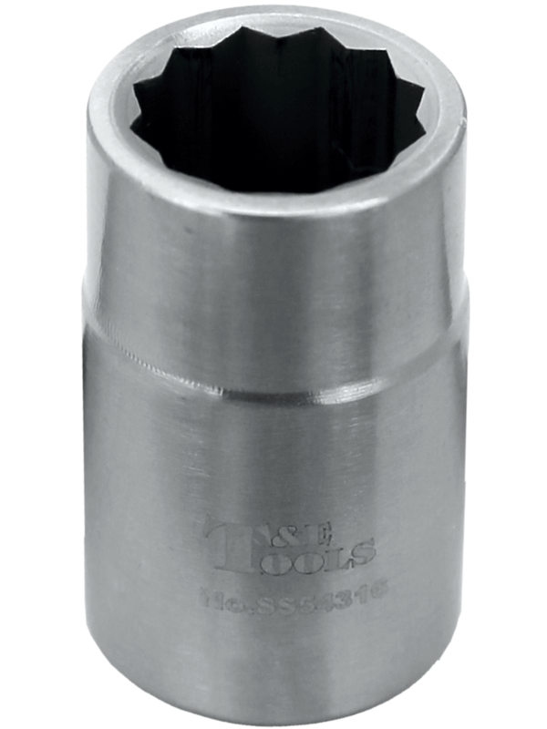 Stainless Steel 15mm x 1/2 Inch Drive 12 Point Socket 40L
