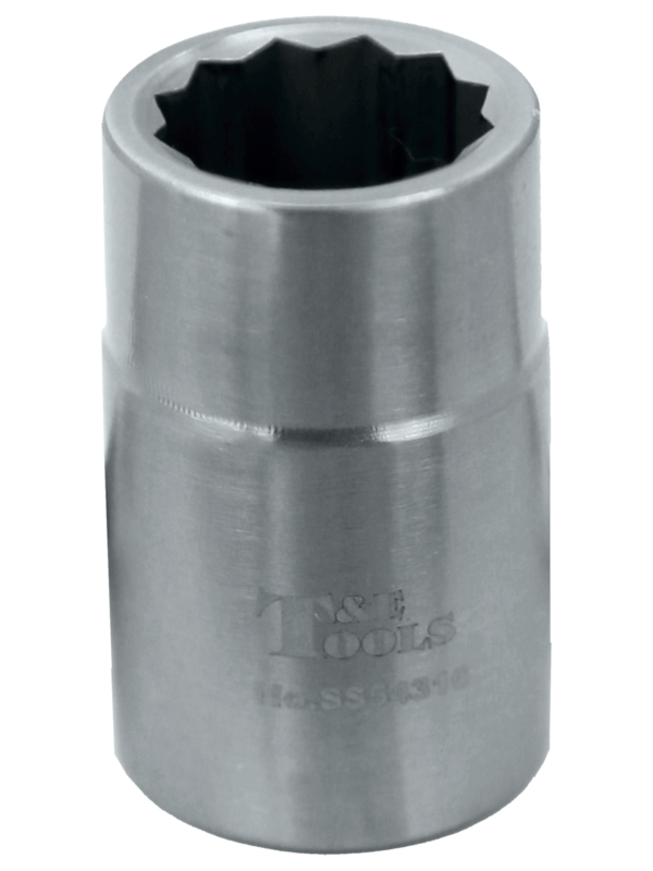 Stainless Steel 16mm x 1/2 Inch Drive 12 Point Socket 40L