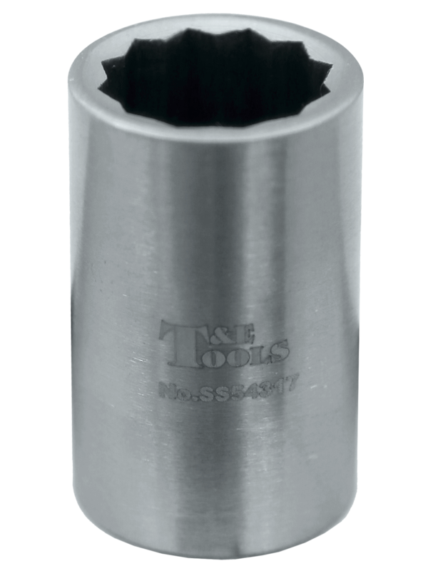 Stainless Steel 17mm x 1/2 Inch Drive 12 Point Socket 40L