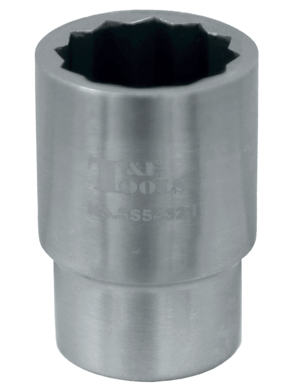 Stainless Steel 21mm x 1/2 Inch Drive 12 Point Socket 43L