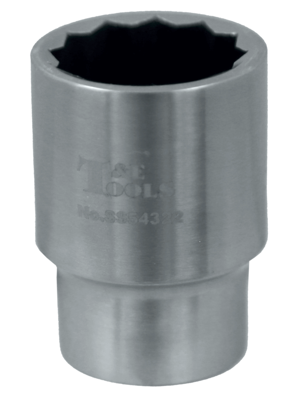 Stainless Steel 22mm x 1/2" Drive 12 Point Socket 43L