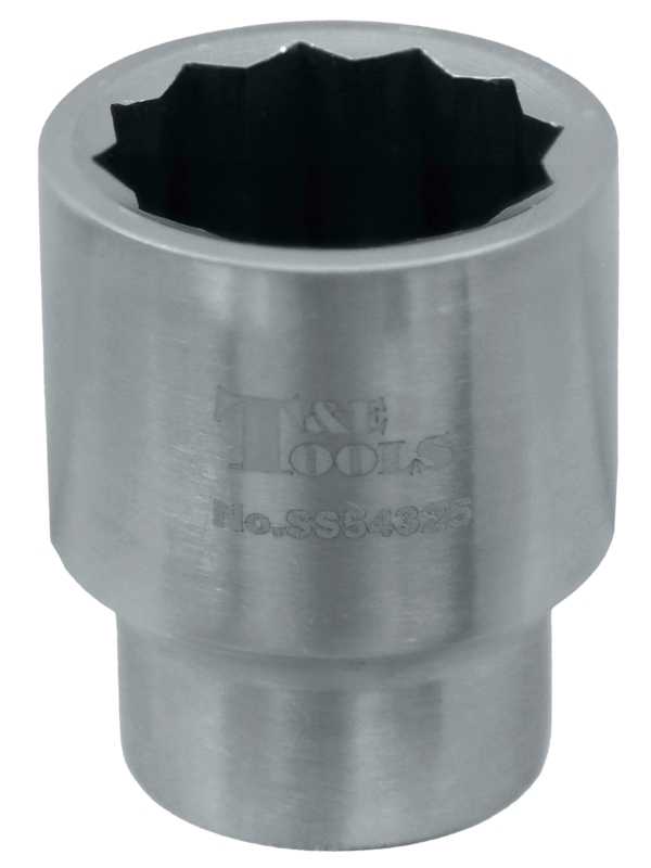 Stainless Steel 25mm x 1/2 Inch Drive 12 Point Socket 43L