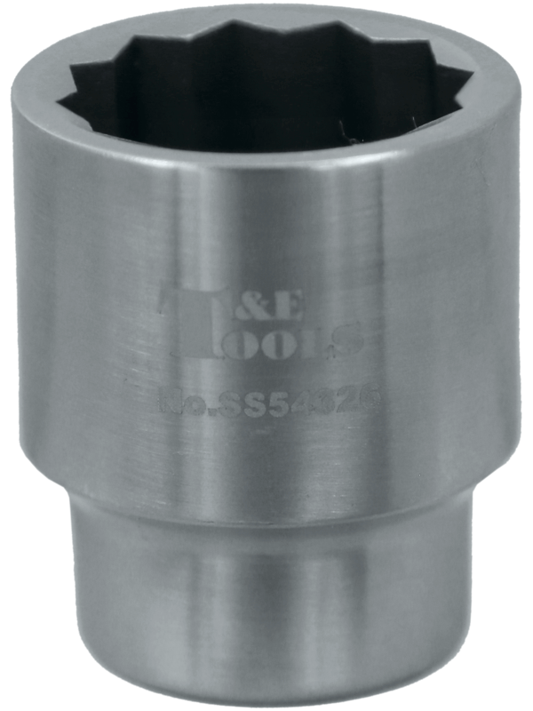 Stainless Steel 26mm x 1/2 Inch Drive 12 Point Socket 43L