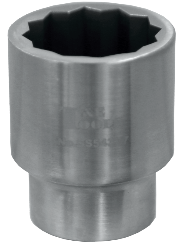 Stainless Steel 27mm x 1/2 Inch Drive 12 Point Socket 46L