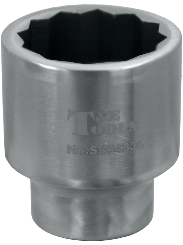 Stainless Steel 30mm x 1/2 Inch Drive 12 Point Socket 46L