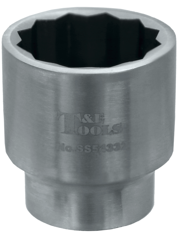 Stainless Steel 32mm x 1/2 Inch Drive 12 Point Socket 46L