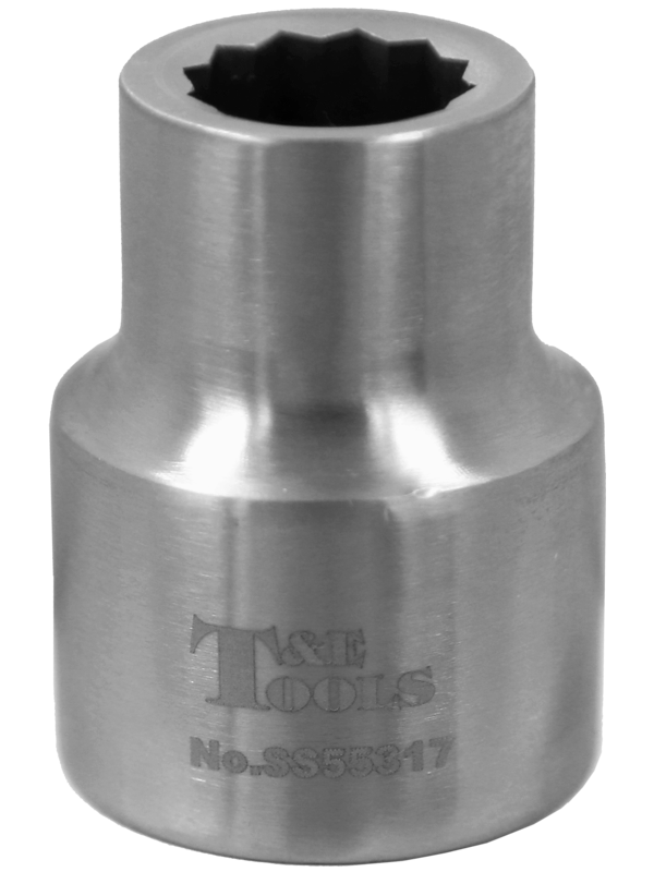 Stainless Steel 17mm x 3/4" Drive 12 Point Socket 50L