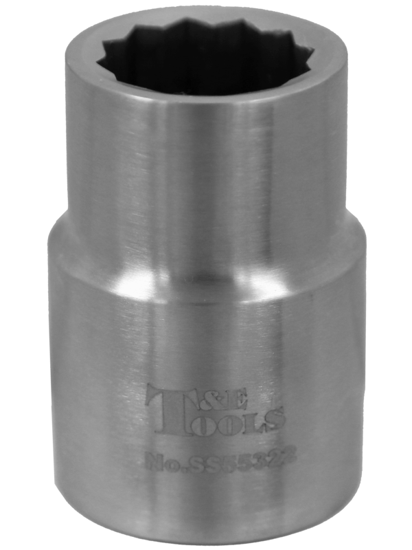 Stainless Steel 22mm x 3/4" Drive 12 Point Socket 55L