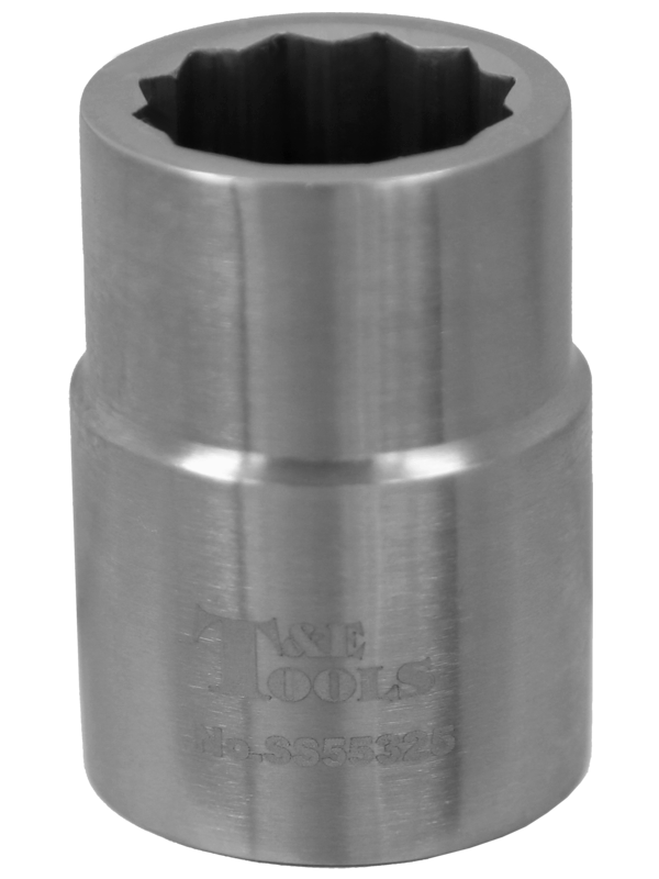 Stainless Steel 25mm x 3/4 Inch Drive 12 Point Socket 55L