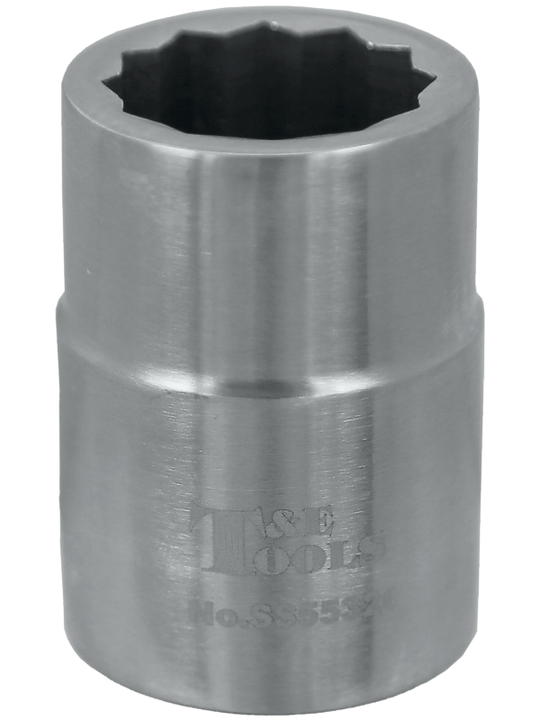 Stainless Steel 26mm x 3/4 Inch Drive 12 Point Socket 55L