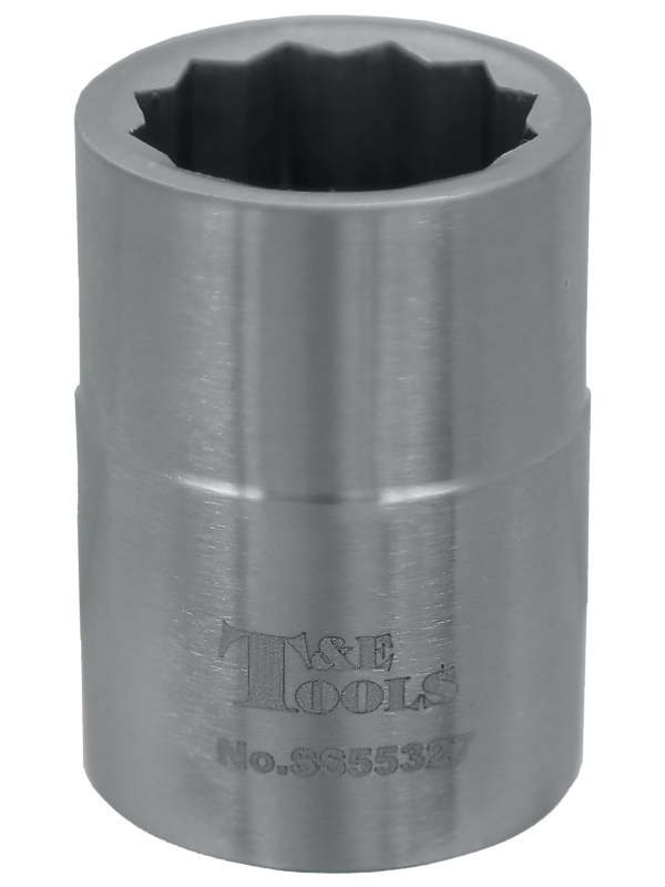 Stainless Steel 27mm x 3/4 Inch Drive 12 Point Socket 55L