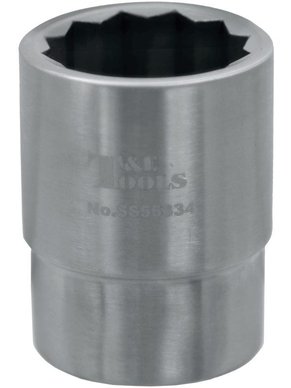 Stainless Steel 34mm x 3/4 Inch Drive 12 Point Socket 60L